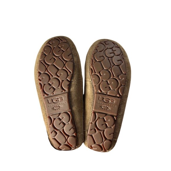 Ugg Womens Sz 6 Dakota Tan Suede Moccasin Slippers With Shearling Lining - Picture 7 of 7